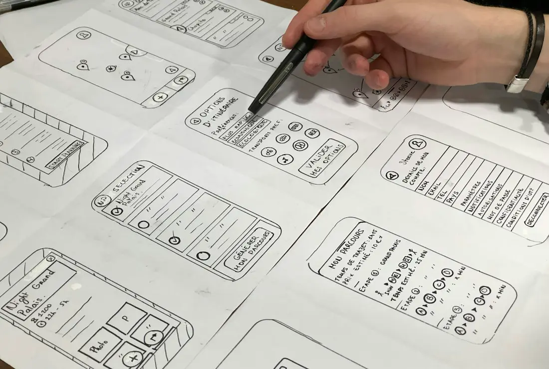 Sketching an interface on paper