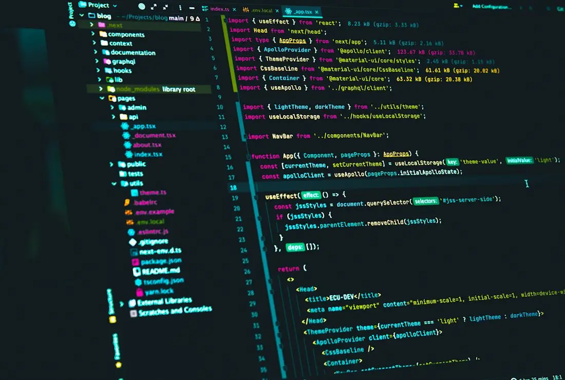 Component code in an editor