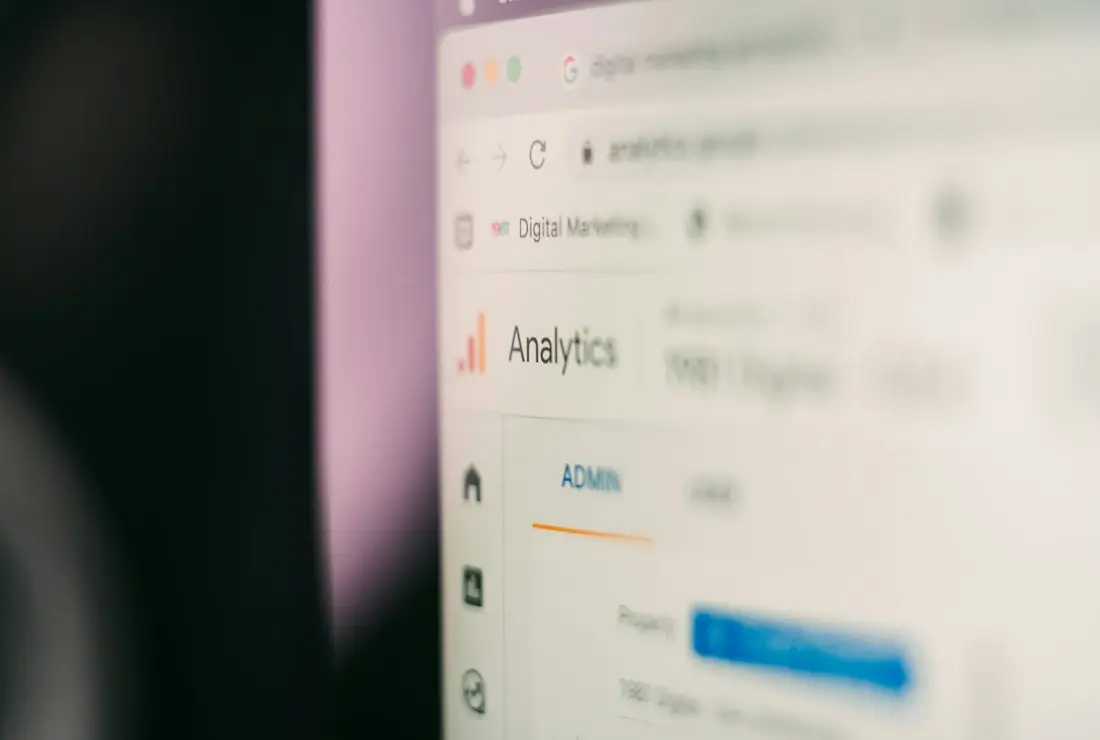 An analytics view on a screen